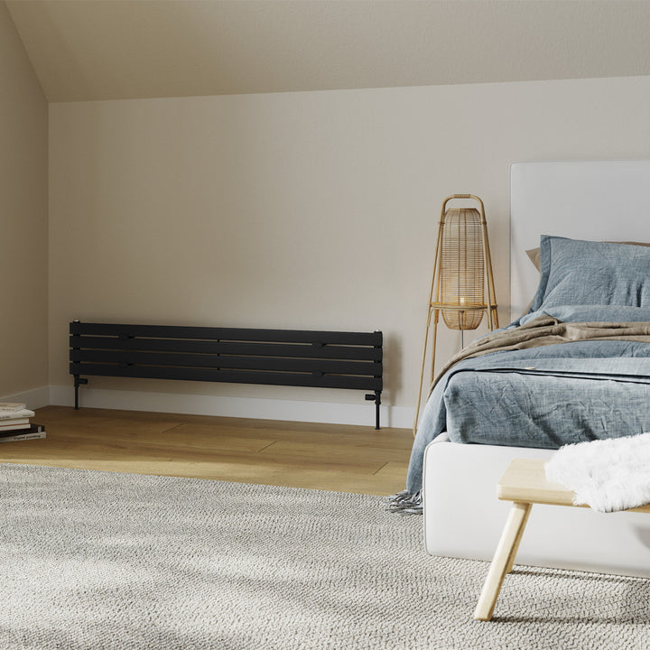 Typhoon Axis - Black Horizontal Radiator H272mm x W1600mm Single Panel