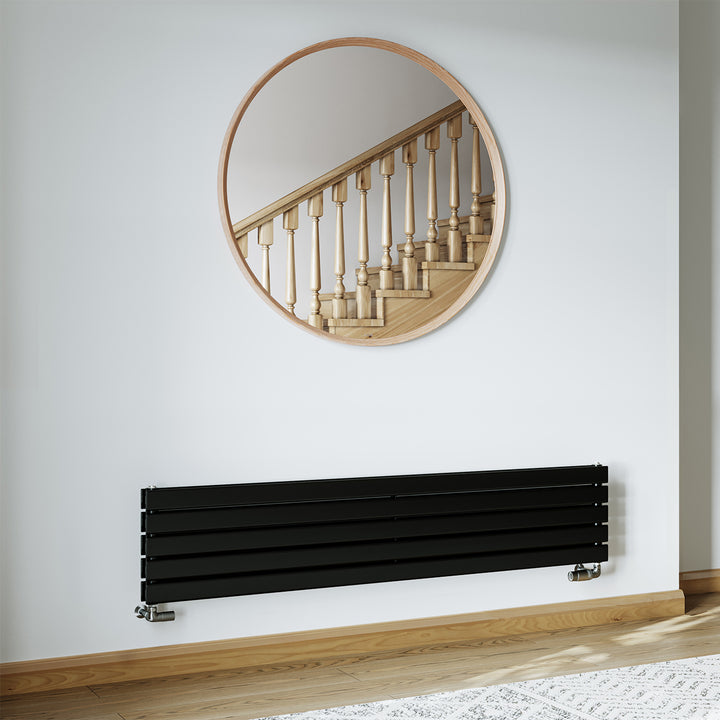 Typhoon Axis - Black Horizontal Radiator H340mm x W1600mm Double Panel