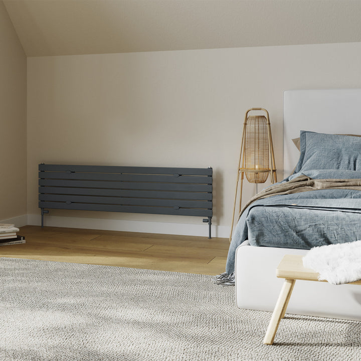 Typhoon Axis - Anthracite Horizontal Radiator H408mm x W1600mm Single Panel