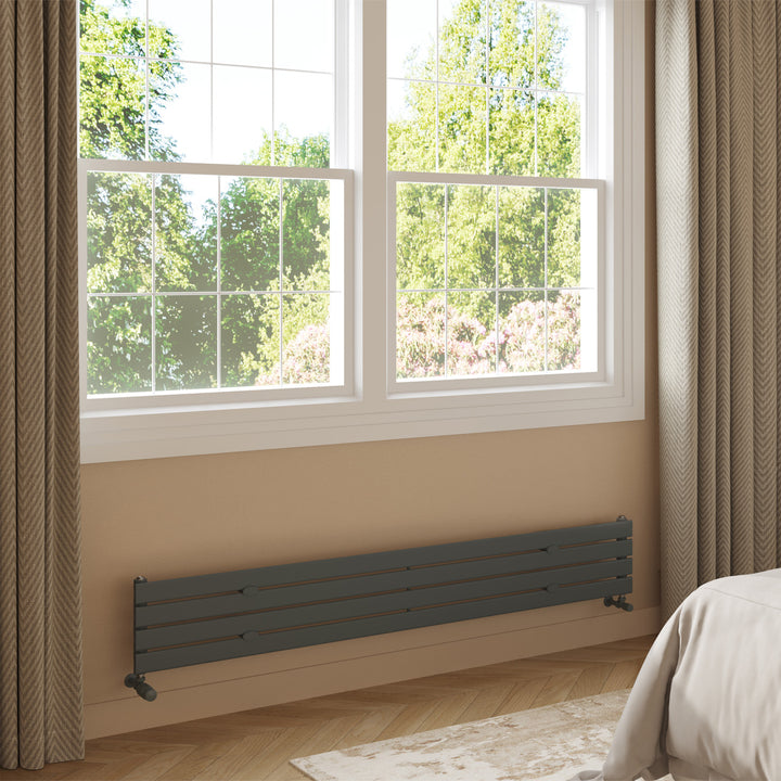 Typhoon Axis - Anthracite Horizontal Radiator H272mm x W1800mm Single Panel