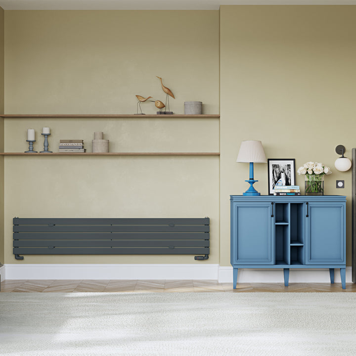 Typhoon Axis - Anthracite Horizontal Radiator H340mm x W1800mm Single Panel