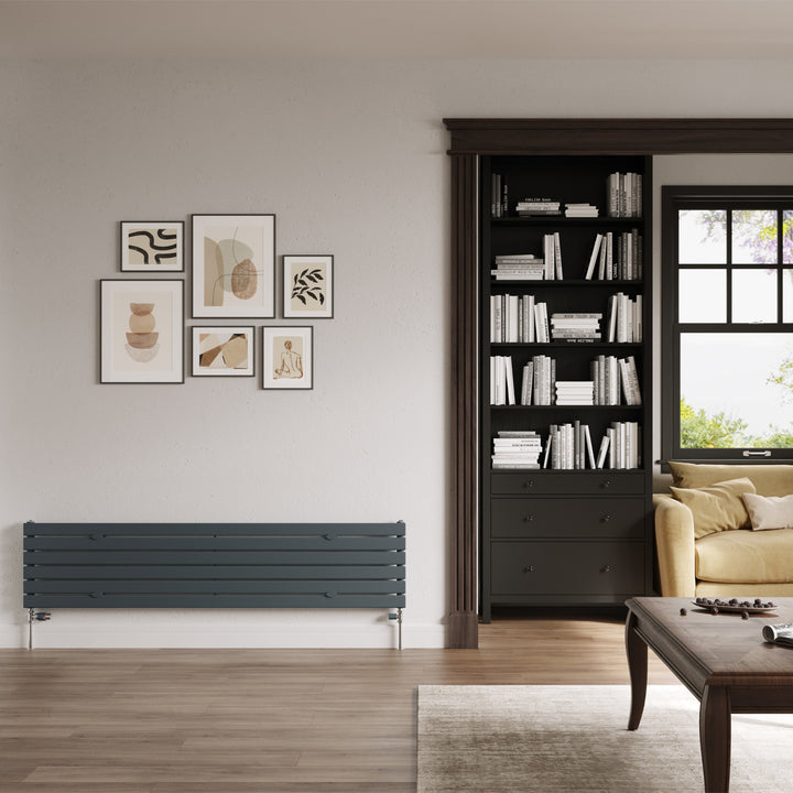 Typhoon Axis - Anthracite Horizontal Radiator H408mm x W1800mm Single Panel