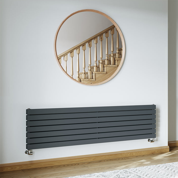 Typhoon Axis - Anthracite Horizontal Radiator H476mm x W1800mm Double Panel