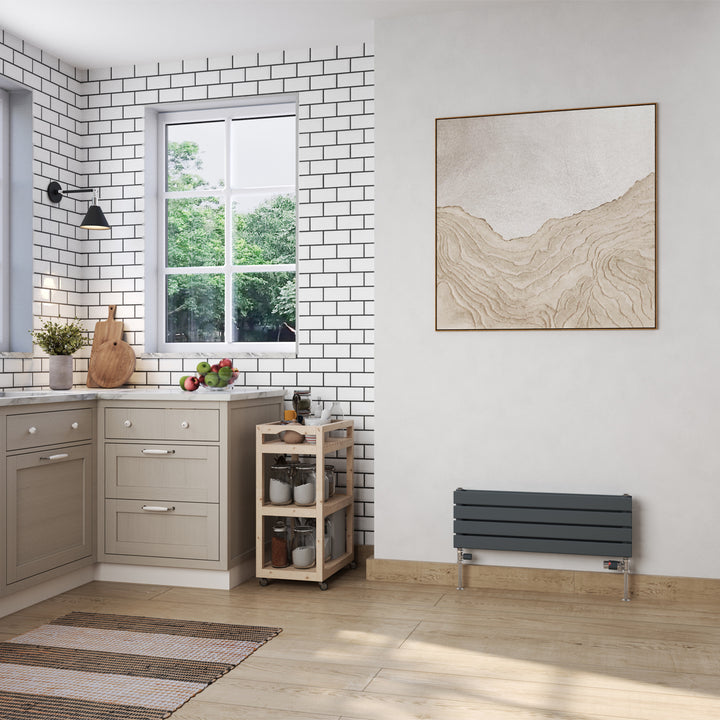 Typhoon Axis - Anthracite Horizontal Radiator H272mm x W800mm Double Panel