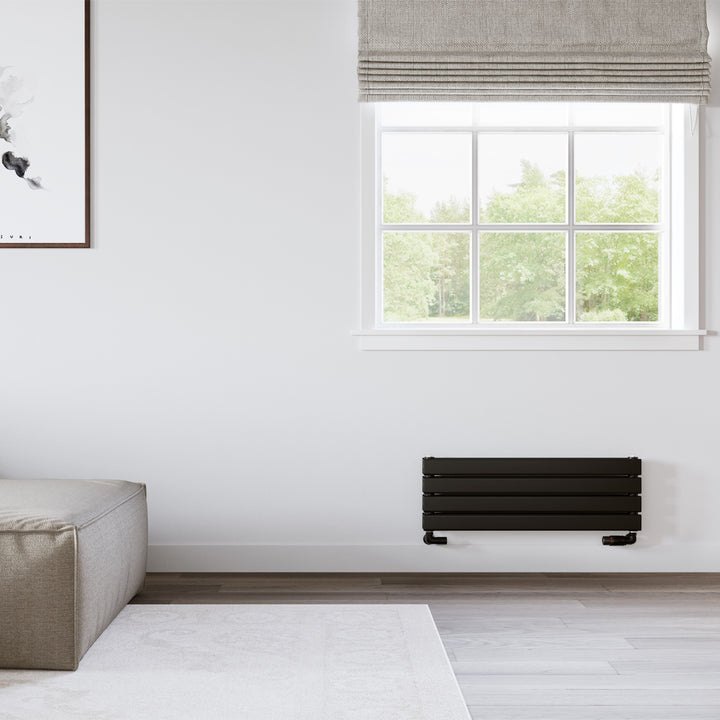 Typhoon Axis - Black Horizontal Radiator H272mm x W800mm Double Panel