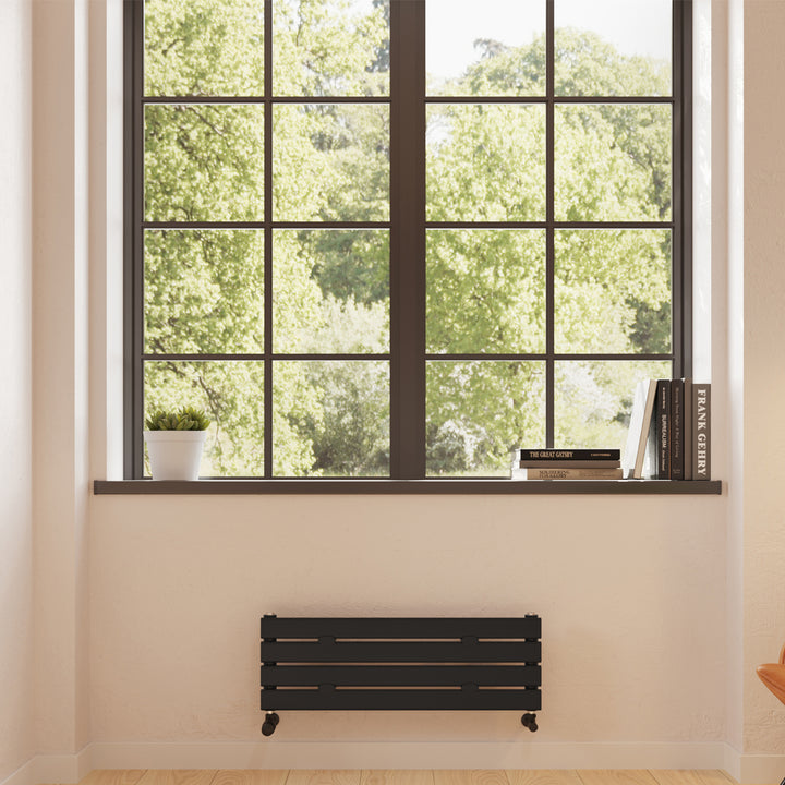 Typhoon Axis - Black Horizontal Radiator H272mm x W800mm Single Panel