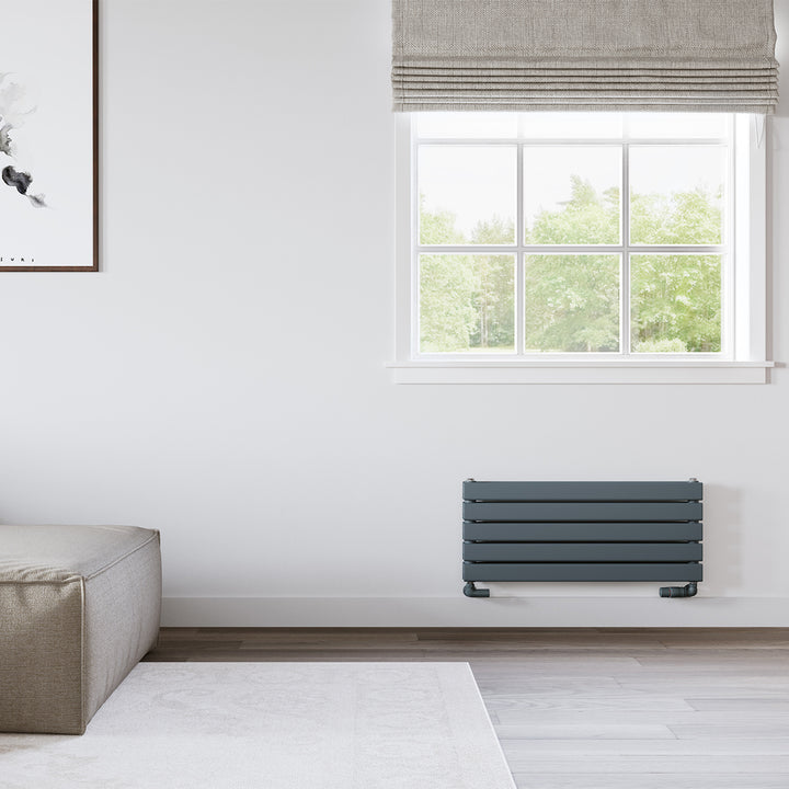 Typhoon Axis - Anthracite Horizontal Radiator H340mm x W800mm Double Panel