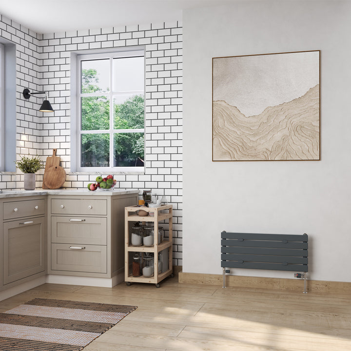 Typhoon Axis - Anthracite Horizontal Radiator H340mm x W800mm Single Panel