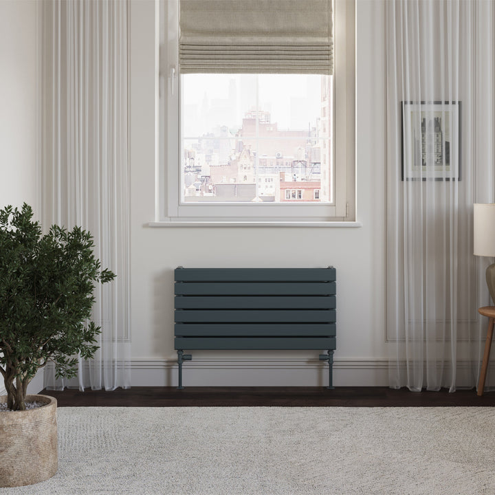Typhoon Axis - Anthracite Horizontal Radiator H408mm x W800mm Double Panel