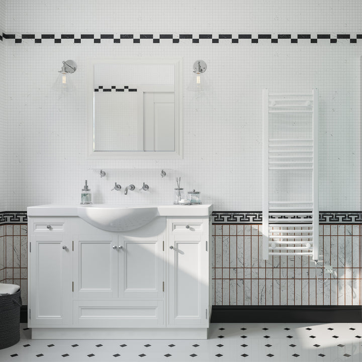 Zennor - White Electric Towel Rail H1200mm x W400mm Curved 400w Standard