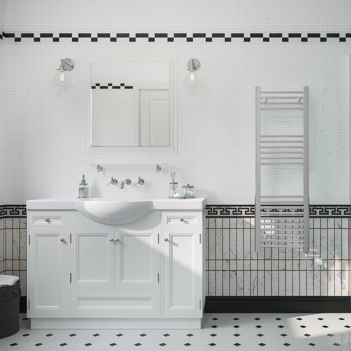 Zennor - Chrome Electric Towel Rail H1200mm x W400mm Straight 200w Standard