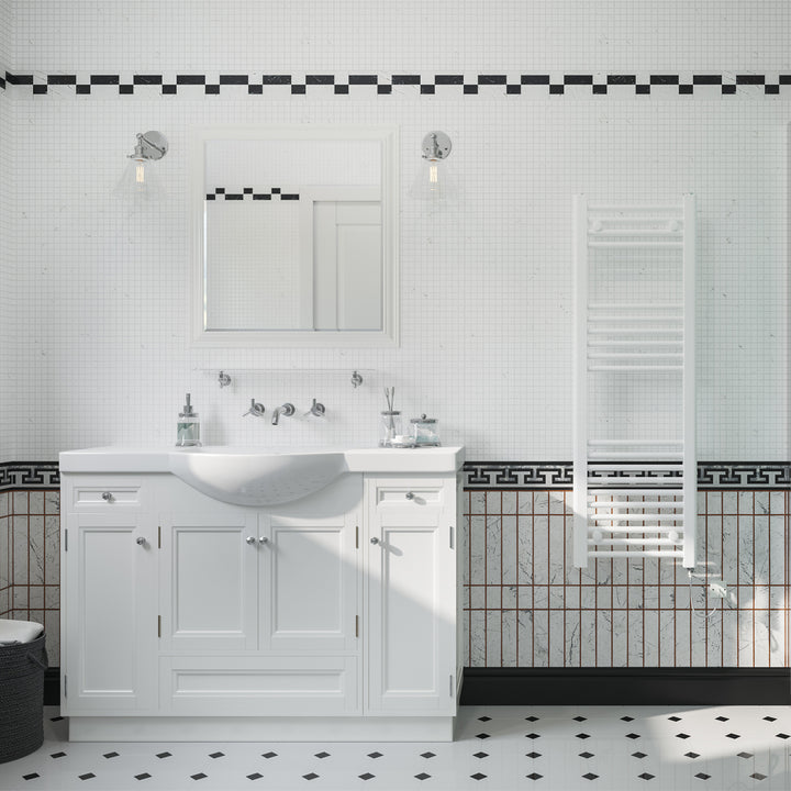 Zennor - White Electric Towel Rail H1200mm x W400mm Straight 400w Standard