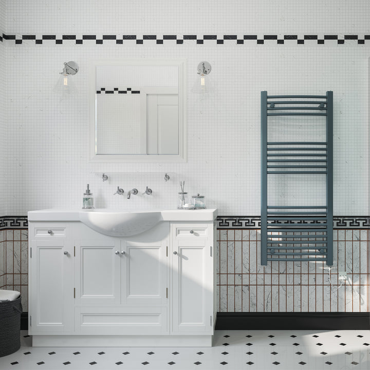 Zennor - Anthracite Electric Towel Rail H1200mm x W500mm Curved 500w Standard