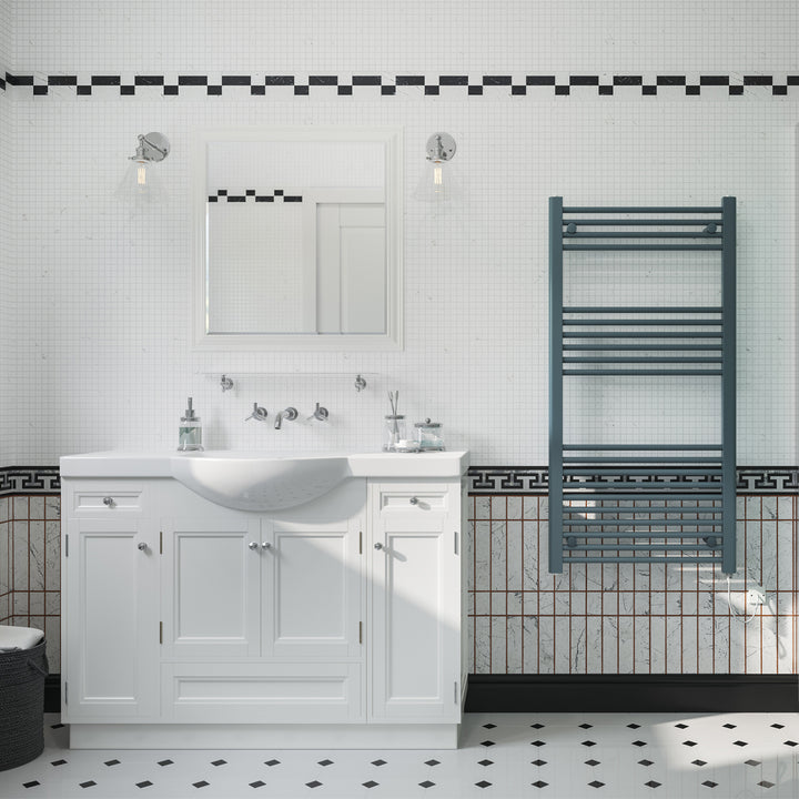 Zennor - Anthracite Electric Towel Rail H1200mm x W600mm Straight 500w Standard