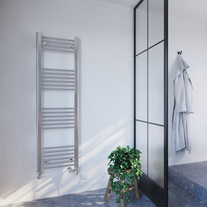 Zennor - Chrome Dual Fuel Towel Rail H1400mm x W400mm Standard - Straight