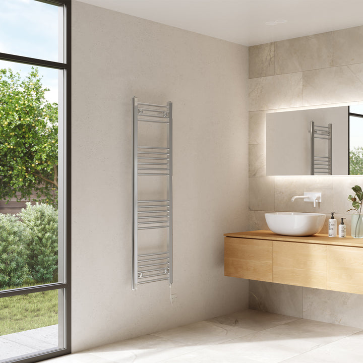 Zennor - Chrome Electric Towel Rail H1400mm x W400mm Straight 200w Standard