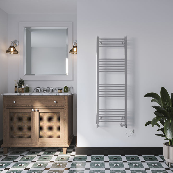 Zennor - Chrome Dual Fuel Towel Rail H1400mm x W500mm Standard - Straight