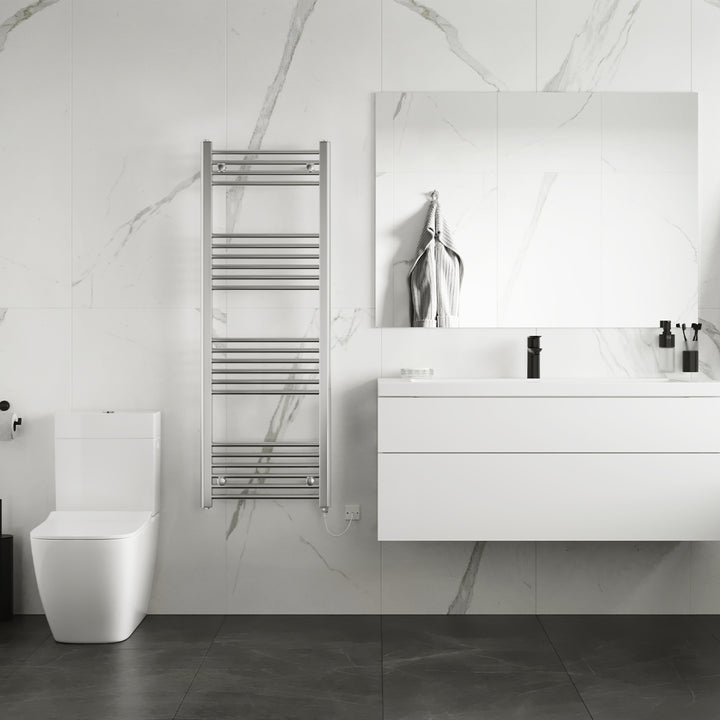 Zennor - Chrome Electric Towel Rail H1400mm x W500mm Straight 300w Standard