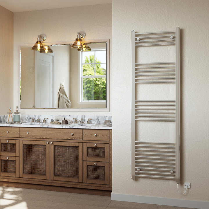 Zennor - Chrome Electric Towel Rail H1600mm x W500mm Straight 400w Standard