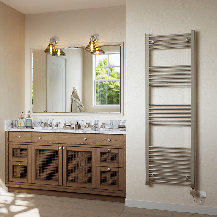 Zennor - Chrome Electric Towel Rail H1600mm x W500mm Straight 400w Thermostatic