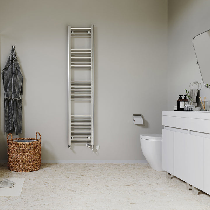 Zennor - Chrome Dual Fuel Towel Rail H1800mm x W400mm Standard - Straight