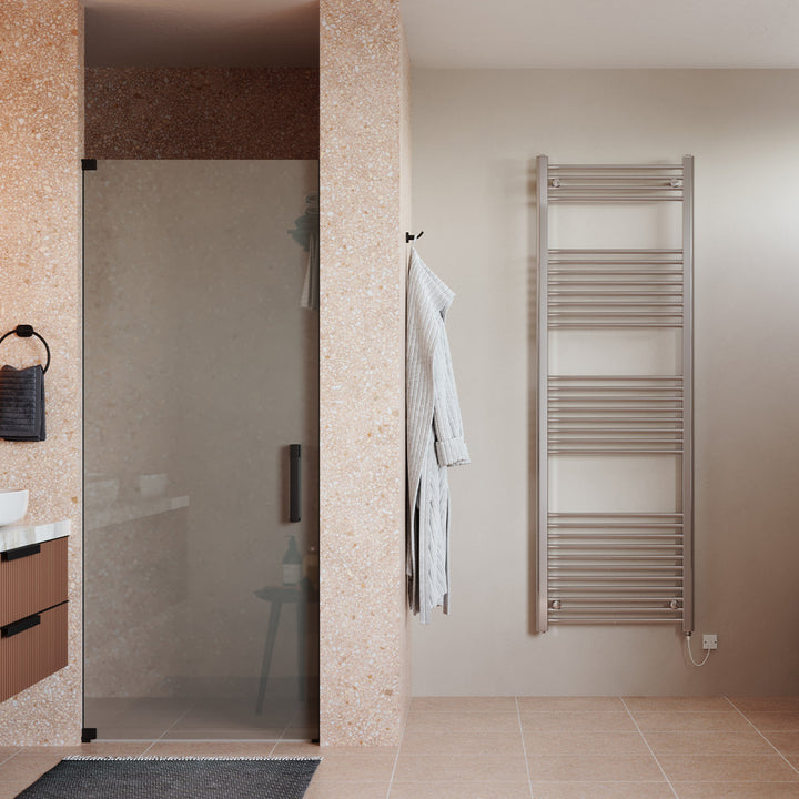 Zennor - Chrome Electric Towel Rail H1800mm x W600mm Straight 500w Standard