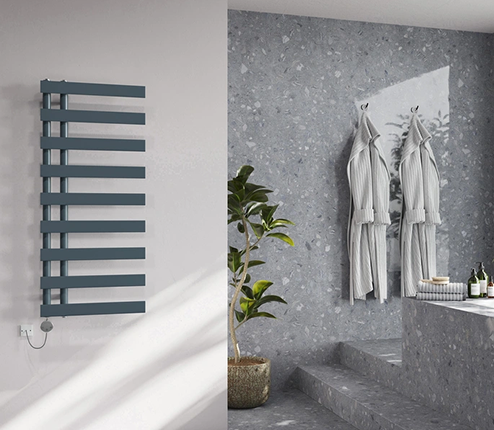 Anthracite electric towel rails