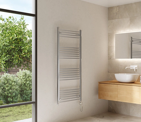 Chrome electric towel rails