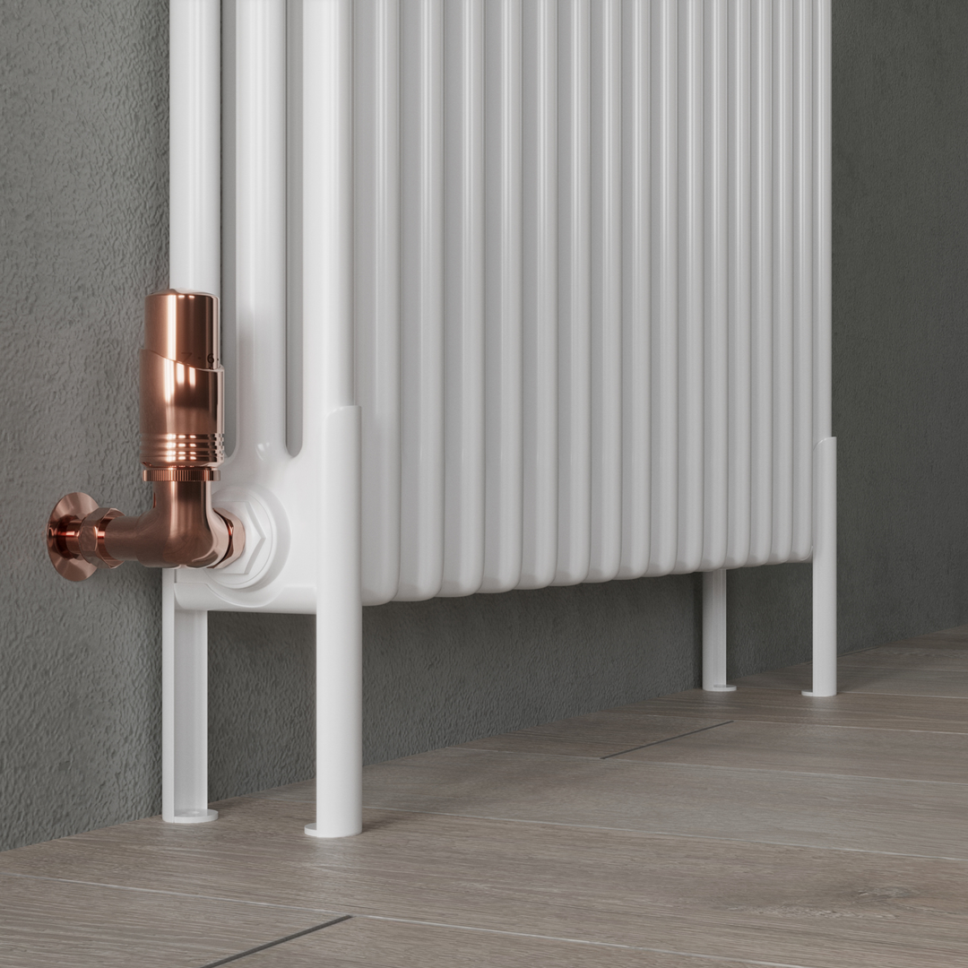 White column radiator feet