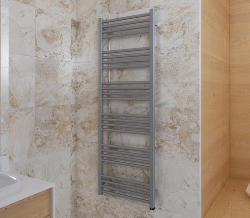 Grey electric towel rails