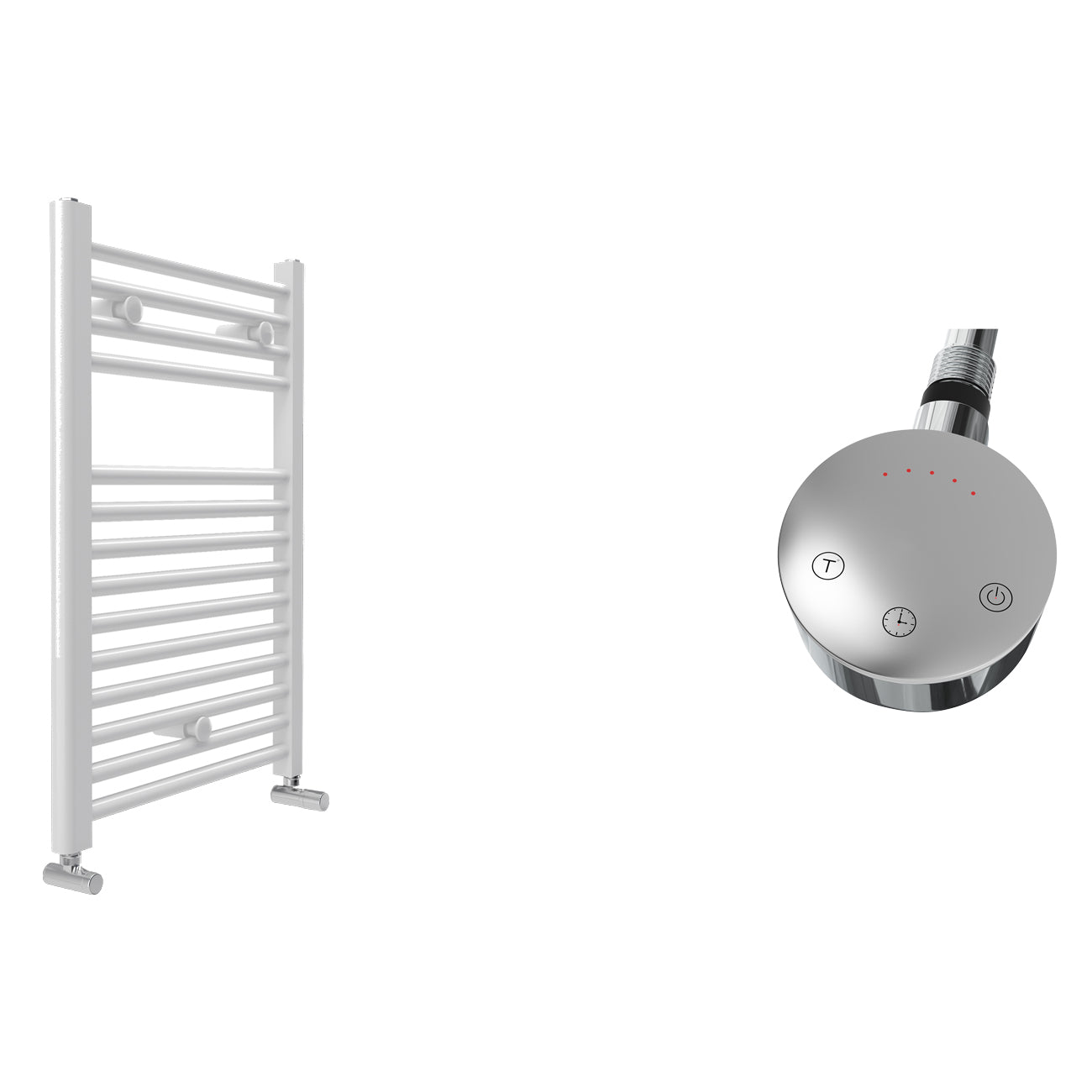 San Remo - White Electric Towel Rail - H1420mm x W750mm - Straight 1000w Thermostatic