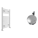 San Remo - White Electric Towel Rail - H1430mm x W750mm - 1000w Thermostatic - Curved