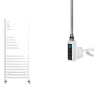 Merano - White Electric Towel Rail - H1150mm x W600mm - 600w Thermostatic WIFI - Curved