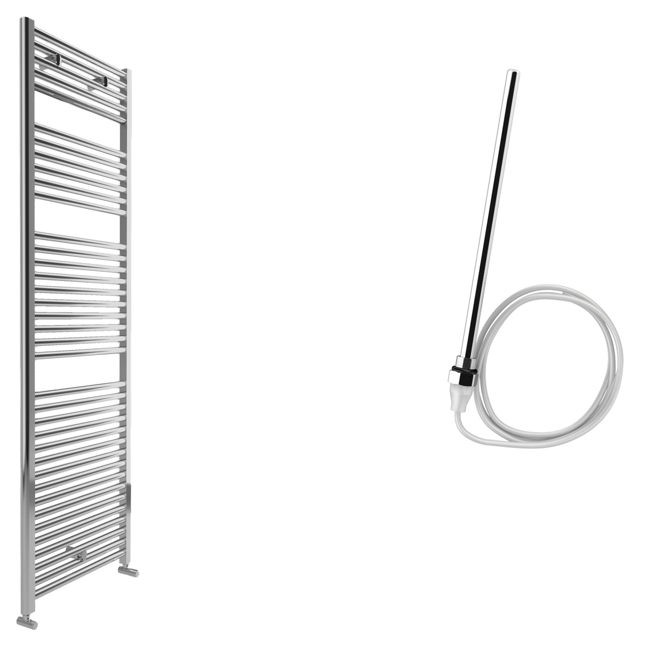Roma - Chrome Electric Towel Rail - H1512mm x W750mm - Straight 600w Standard