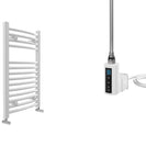 San Remo - White Electric Towel Rail - H690mm x W550mm - 300w Thermostatic WIFI - Curved