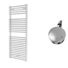 Siracusa - White Electric Towel Rail - H1450mm x W600mm - Straight 600w Thermostatic