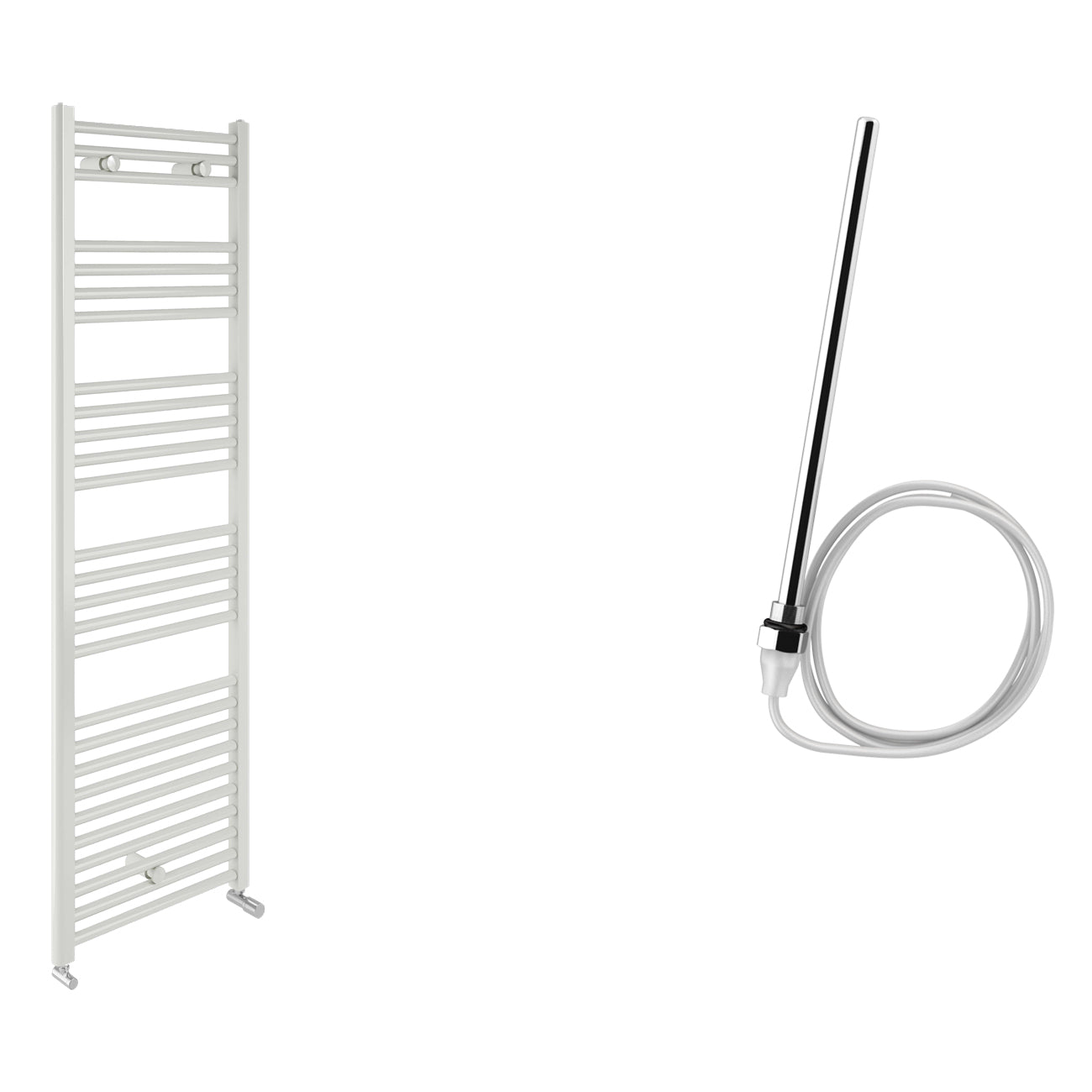 Bolzano - White Electric Towel Rail - H1188mm x W800mm - Straight 600w Standard