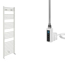Bolzano - White Electric Towel Rail - H1188mm x W800mm - Straight 600w Thermostatic WIFI