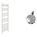 Bolzano - White Electric Towel Rail - H1188mm x W800mm - Straight 600w Thermostatic