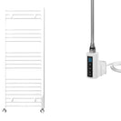 Bolzano - White Electric Towel Rail - H1600mm x W800mm - 900w Thermostatic WIFI - Curved