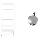 Bolzano - White Electric Towel Rail - H1600mm x W800mm - 1000w Thermostatic - Curved