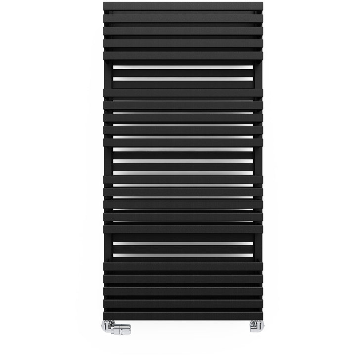 Quadrus - Black Towel Radiator - H1185mm x W600mm