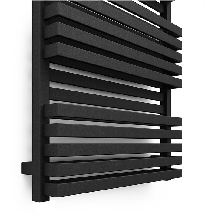 Quadrus - Black Towel Radiator - H1185mm x W600mm