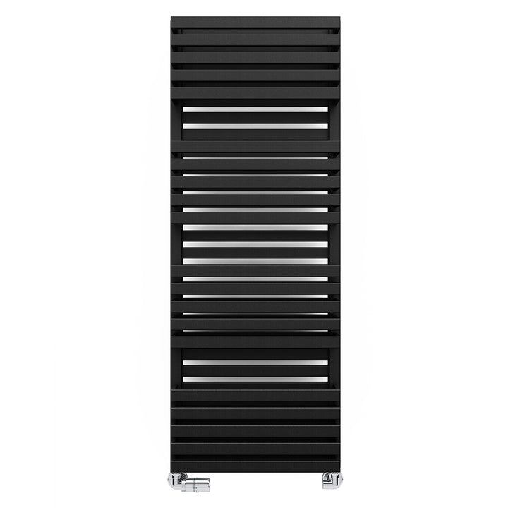 Quadrus - Black Towel Radiator - H1185mm x W450mm