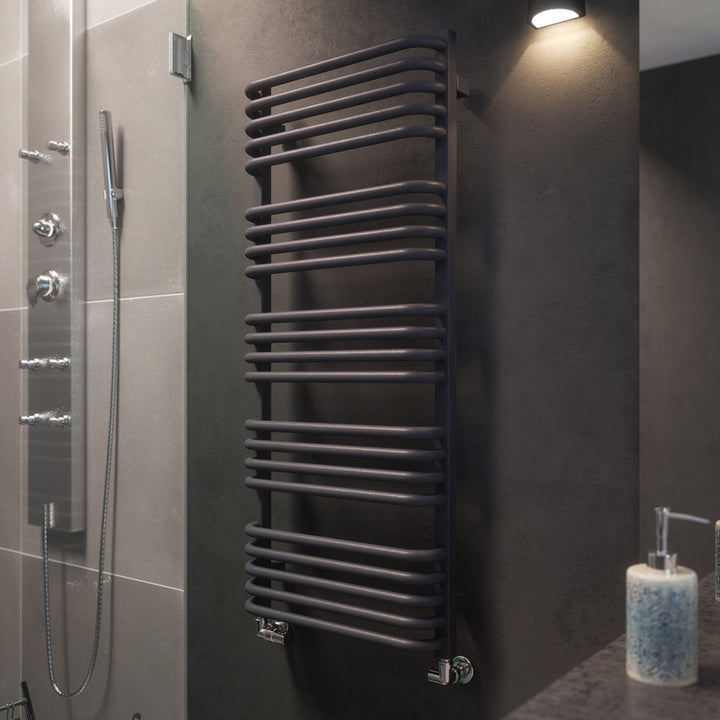 Alex - Modern Grey Towel Radiator - H1140mm x W500mm