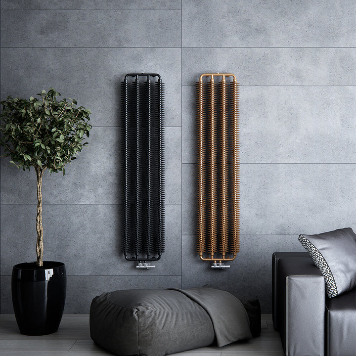 Ribbon V - Black Vertical Designer Radiator H1720mm x W390mm Single Panel