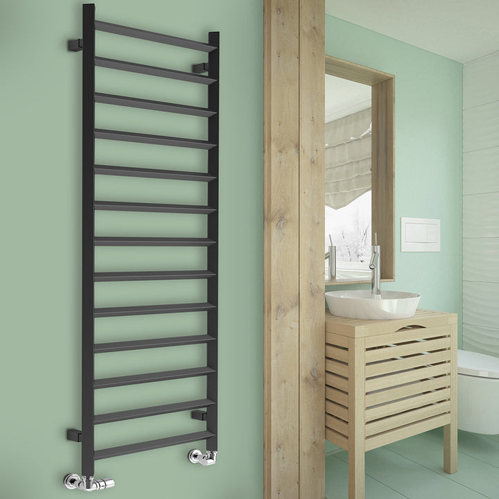 Crystal - Anthracite Towel Radiator - H1560mm x W500mm