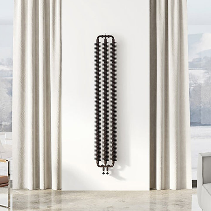 Ribbon V - Black Vertical Designer Radiator H1720mm x W290mm Single Panel