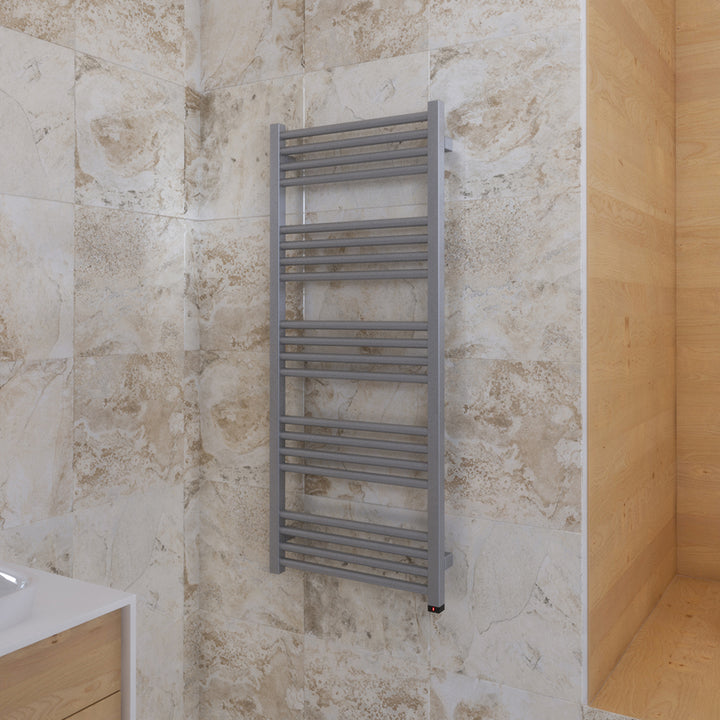 Fiona One - Sparkling Gravel Electric Towel Rail H1140mm x W480mm 400w Thermostatic