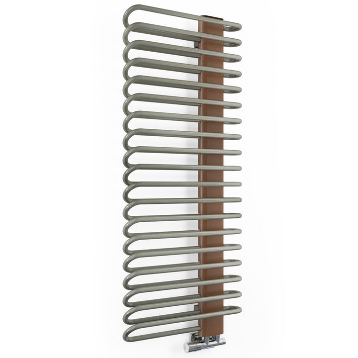 Michelle - Nickel Gloss / Copper Towel Radiator - H1200mm x W500mm